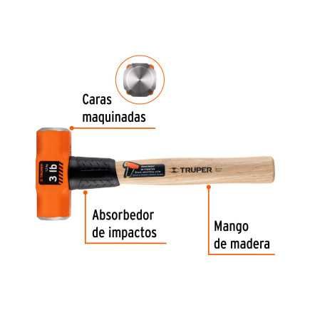 Marro Octagonal 3 Lbs. Truper 16507 Mango Madera 12"