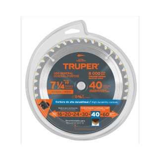 Disco sierra 7- 1/4' para madera, 40 dientes centro 5/8'