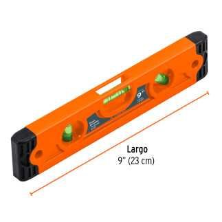 Nivel torpedo de 9" magnético cuerpo de ABS, Truper 11223