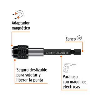 Adaptador De 75 Mm Magnético Para Puntas, Expert Trup-11873