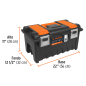 Caja plástica 22" c/compartimentos, broche metálico TRUPER TRUP-11812