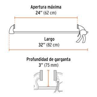 Prensa con ajuste rápido 24', uso rudo Truper 100144