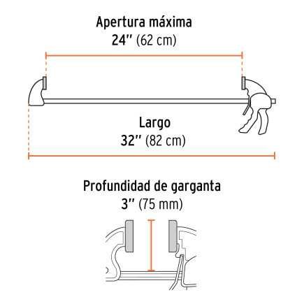 Prensa con ajuste rápido 24', uso rudo Truper 100144