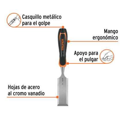 Formón 1-1/2' Mango Comfort Grip, Truper
