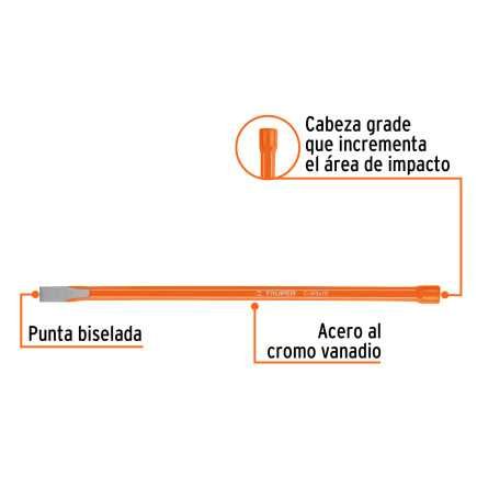 Cincel De Corte Frío De 3/8 X 10', Truper