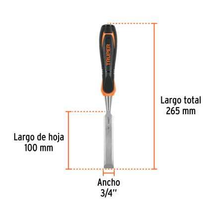 Formón, mango comfort grip, 3/4' TRUPER TRUP-14627