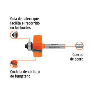 Broca para router, rebajado, 1-1/4' con balero TRUPER TRUP-11477