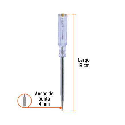 Probador de circuitos 19 cm de corriente alterna, Truper