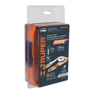 Línea De Vida 1.8M Cuerda Políéster, Absorbedor Impacto,Ansi TRUP-10763