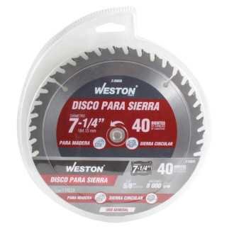 DISCO PARA SIERRA CIRCULAR P/MADERA 7-1/4'' X 5/8'' 40DT WEST-Z25025