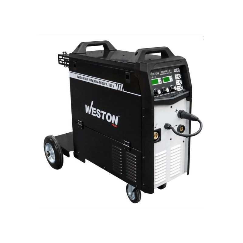 Soldadora INVERSOR MIG/MMA/TIG 250A 220V 1F P/15KG C/RUEDAS WEST-Z67130