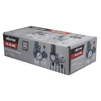 Filtro regulador y lubricador 1/4" de 2 unidades WESTON FRL-205