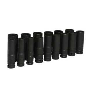 Juego de dados largos de impacto cuadro de 1/2" 6 puntas metricos 15 piezas Urrea 73214M