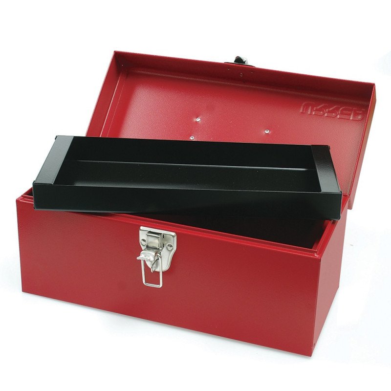 D2 Caja portaherramientas metálica color rojo 14" x 6" x 6" Urrea