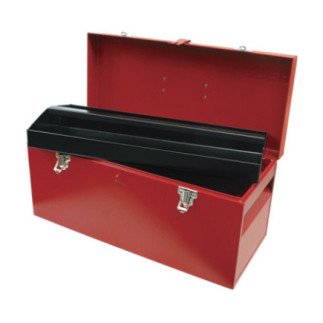 D6 Caja portaherramientas metálica color rojo 20" x 8" x 9" Urrea