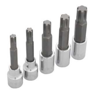 Juego de dados con punta Ribe cuadro de 1/2" en riel 5 piezas Urrea 5443M5