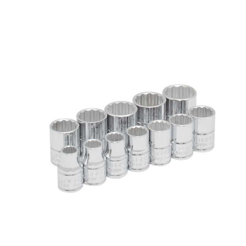 Juego de dados cuadro de 3/8" 12 puntas metricos 12 piezas Urrea 52216