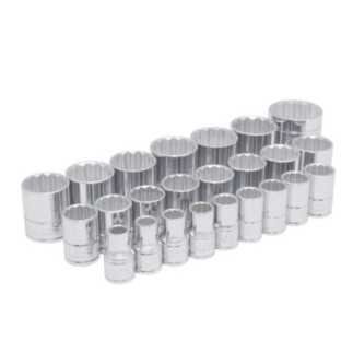 Juego de dados cuadro de 1/2" 12 puntas metricos 24 piezas Urrea 54211