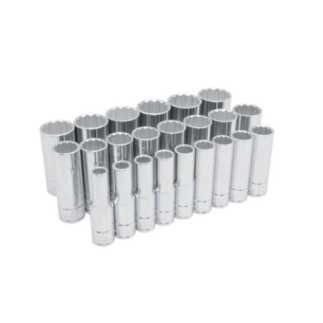 Juego de dados largos cuadro de 1/2" 12 puntas metricos 23 piezas Urrea 54201