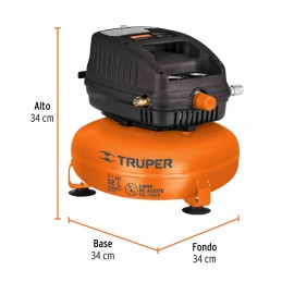 Compresor de aire libre de aceite, 12 L Truper 13824 TRUP-13824 TRUPER