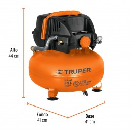 Compresor de aire libre de aceite,24L,2-2/3HP (potencia máx) TRUP-13830 TRUP-13830