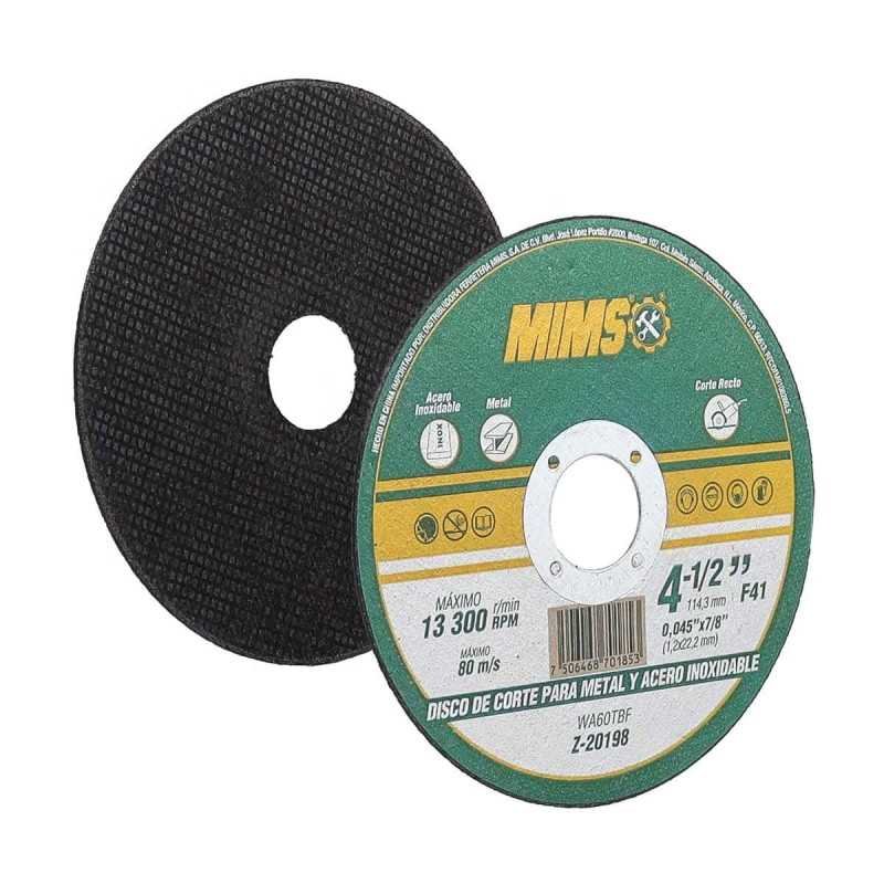 Disco D/Corte P/Inoxidable Y Metal 4-1/2'' X 0.045''(1.4) X 7/8''