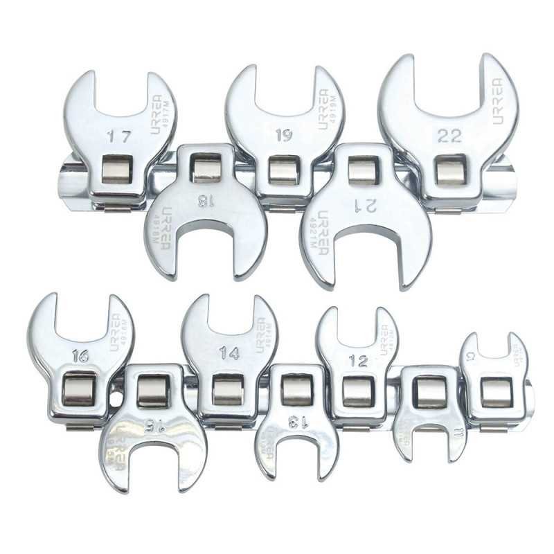 Juego de llaves pata de cuervo cuadro de 3/8" metricas 12 piezas Urrea 4900-12M