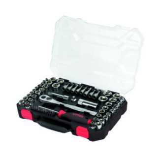 JCD01 Juego de dados y accesorios cuadro de 1/4" y 3/8" combinado 63 piezas Urrea