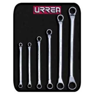 Juego de llaves de estrías pulido espejo de 45° metricas 12 puntas 6 piezas Urrea 8100CM