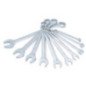 Juego de llaves combinadas satinadas metricas 12 puntas en rack 11 piezas Urrea 1200CMA