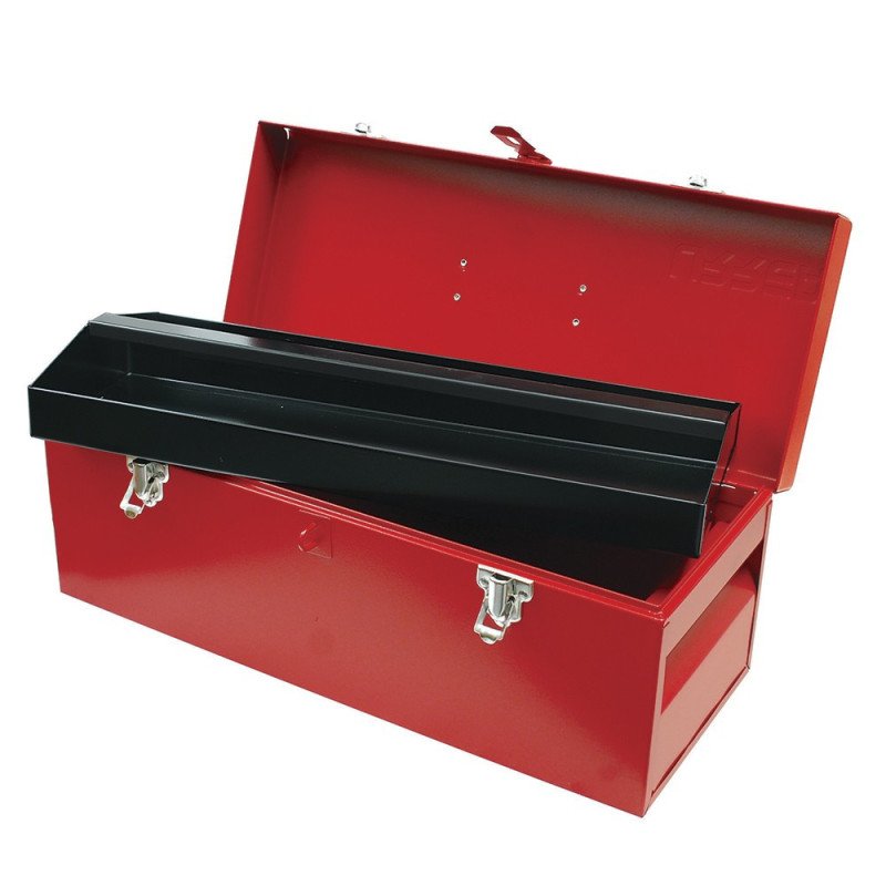 D5 Caja portaherramientas metálica color rojo 20" x 7" x 7" Urrea