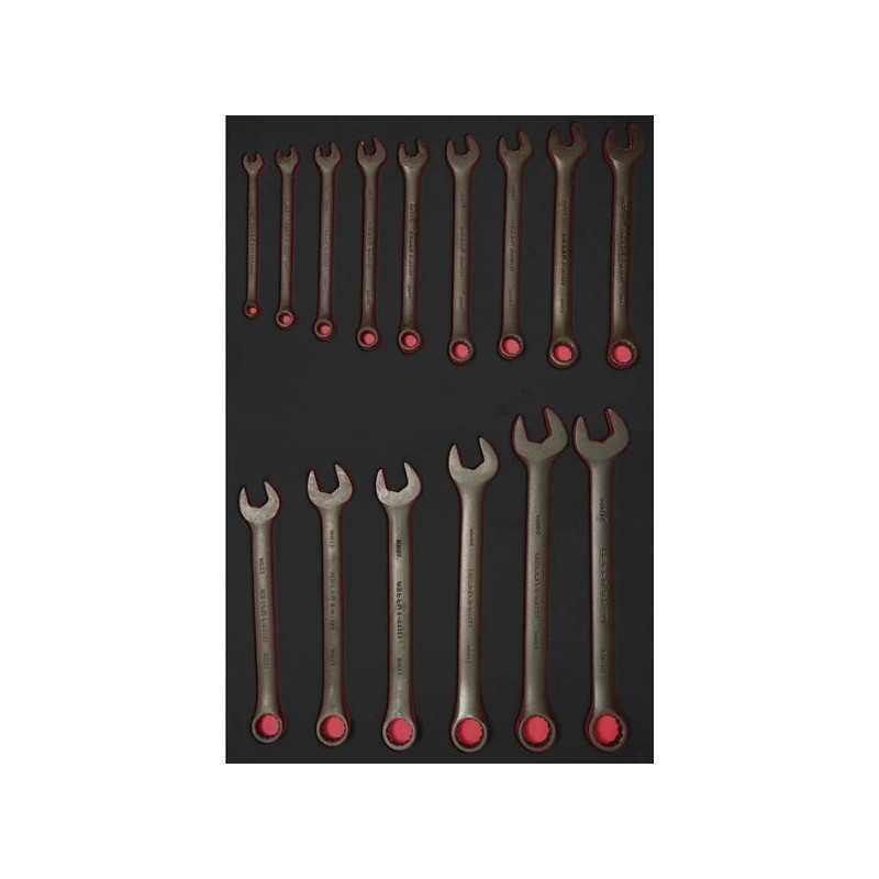 Juego de llaves combinadas fosfatizadas métricas 15 piezas Urrea CH306