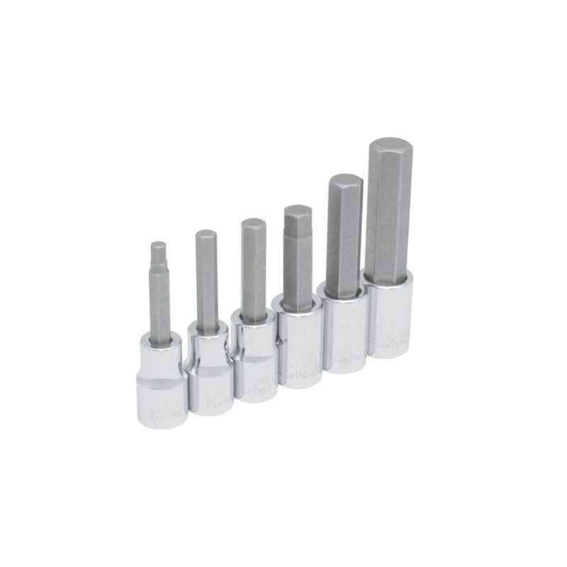 Juego de dados con punta hexagonal cuadro de 1/2" 6 puntas metricos 6 piezas Urrea 5441M6