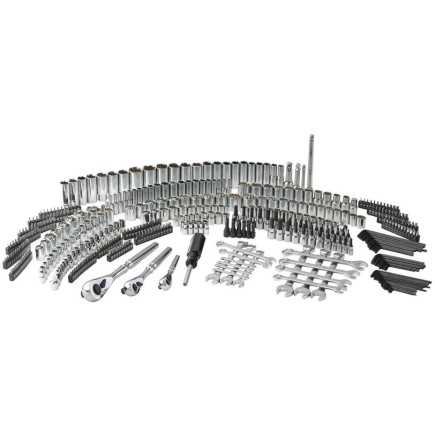 Juego combinado de herramienta para mecánico con caja plástica de 3 gavetas 450 piezas Urrea JCB01