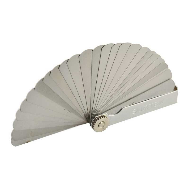 Calibrador en pulgadas y milimétricos 25 hojas Surtek 107332