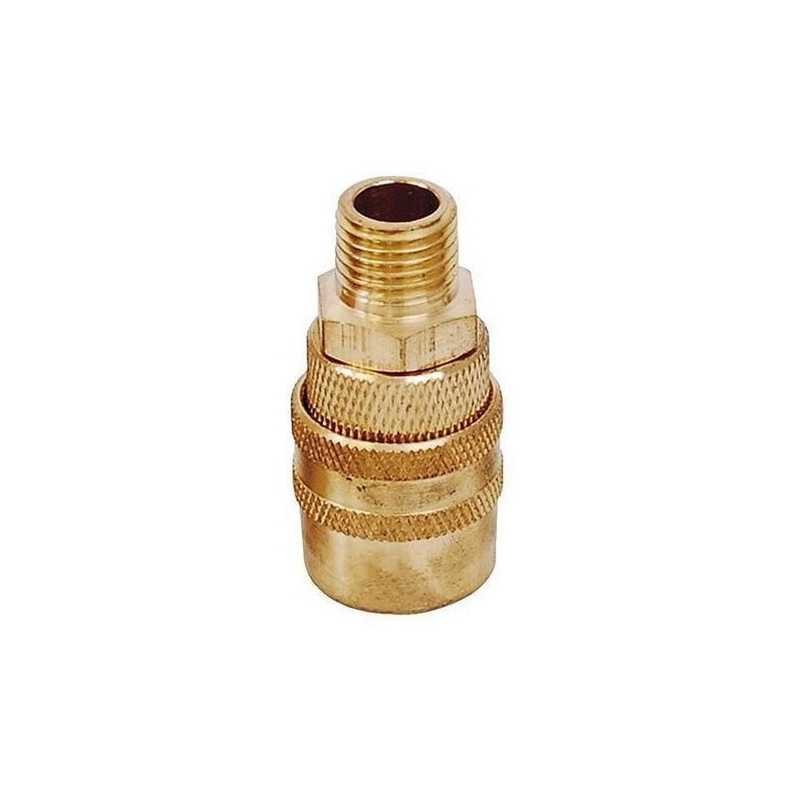 Cople de bronce de conexión rápida 1/4" NPT macho Surtek 108124