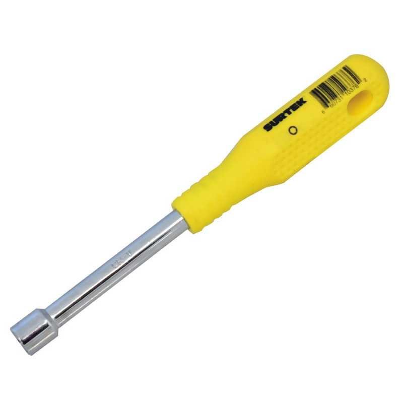 Destornillador con mango amarillo de caja en pulgadas 1/4" x 3" Surtek D4508