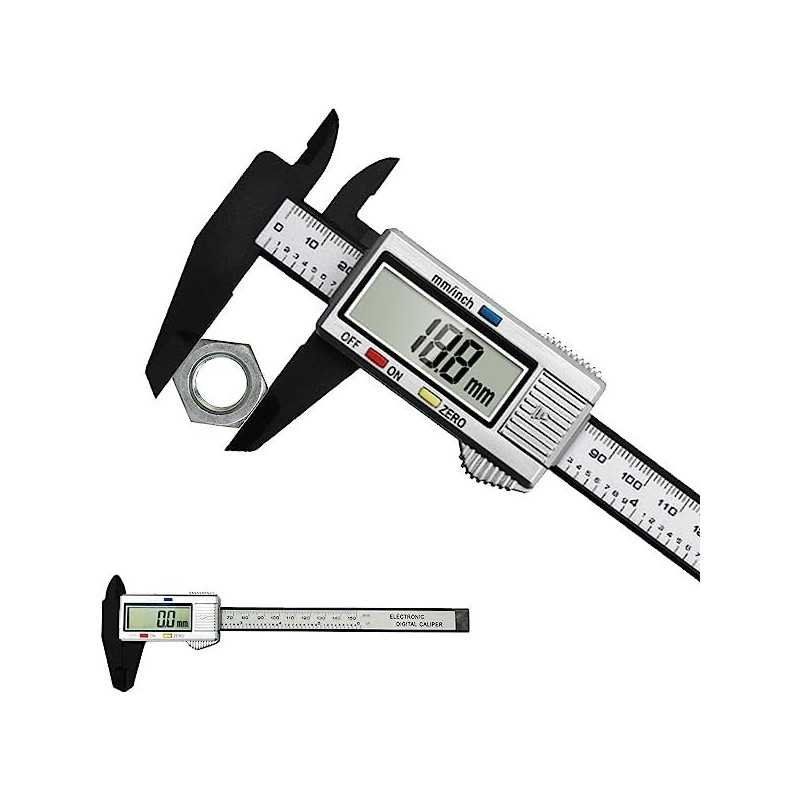 Calibrador en pulgadas y milímetros digital con pantalla plástica 0 - 6" Surtek 122200