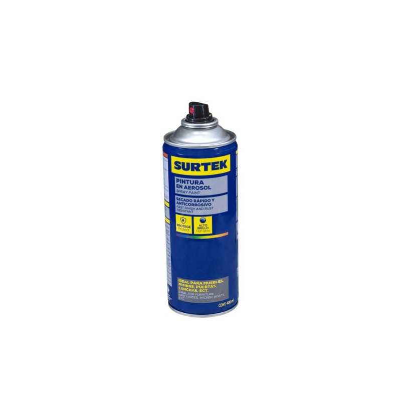 Pintura en aerosol 400 ml color negro brillante Surtek AES401