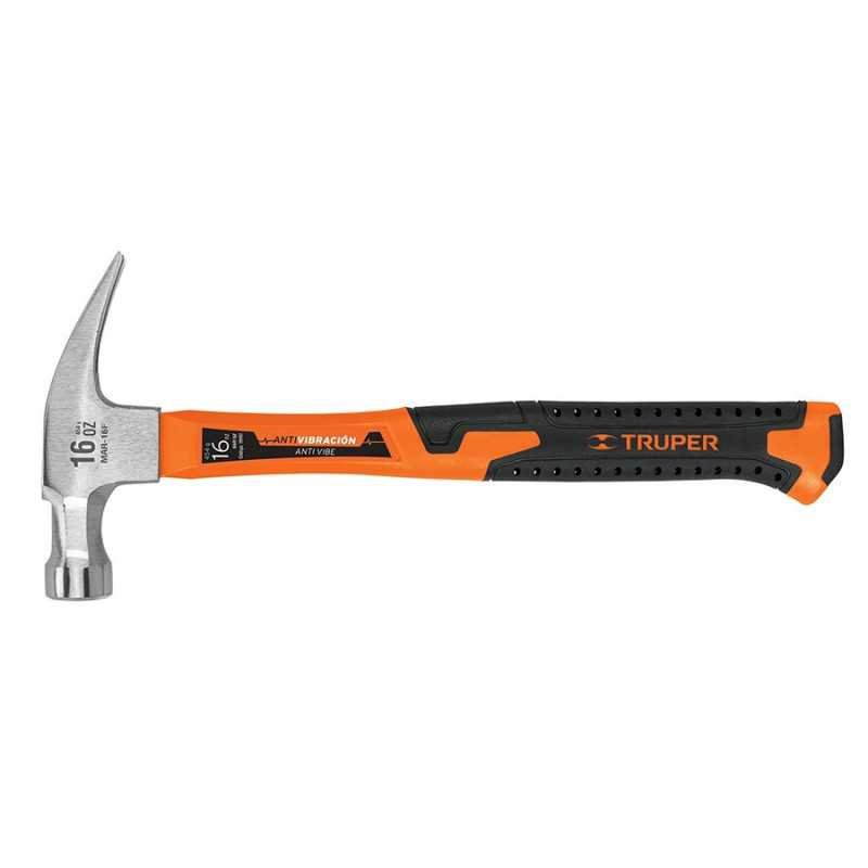 Martillo 16 Oz Uña Recta, Mango Fibra De Vidrio, Truper TRUP-19997