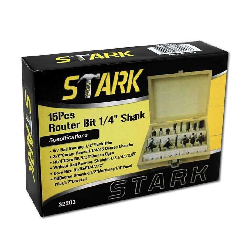 Brocas Para Router 15 Piezas 1/4" Stark Tools 32203 STK32203 STARK