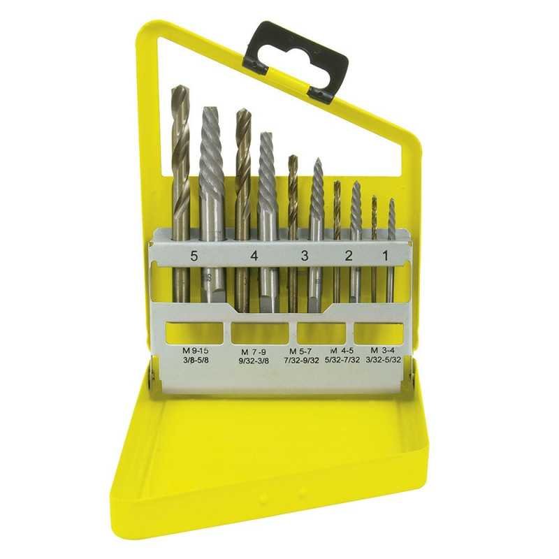 Juego de extractor para tornillos con brocas 10 piezas Surtek 107044