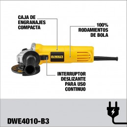 Esmeriladora Angular 4-1/2" 10,000 rpm 750 W DWE4010-B3  DWE4010-B3  DEWALT