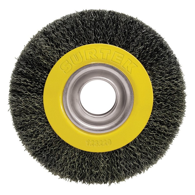 Carda copa ondulada alambre delgado para esmeril 6" x 13/16" con adaptadores Surtek C542