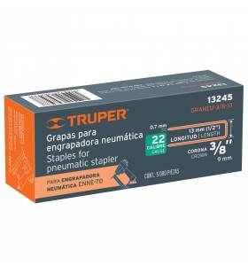 Grapas para engrapadora neumática, 13mm, TRUPER 13245 TRUP-13245 TRUPER