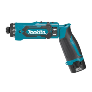 Atornillador 1/4" 7.2 V + 2 baterías 1.5 A + estuche MAKITA DF012DSE