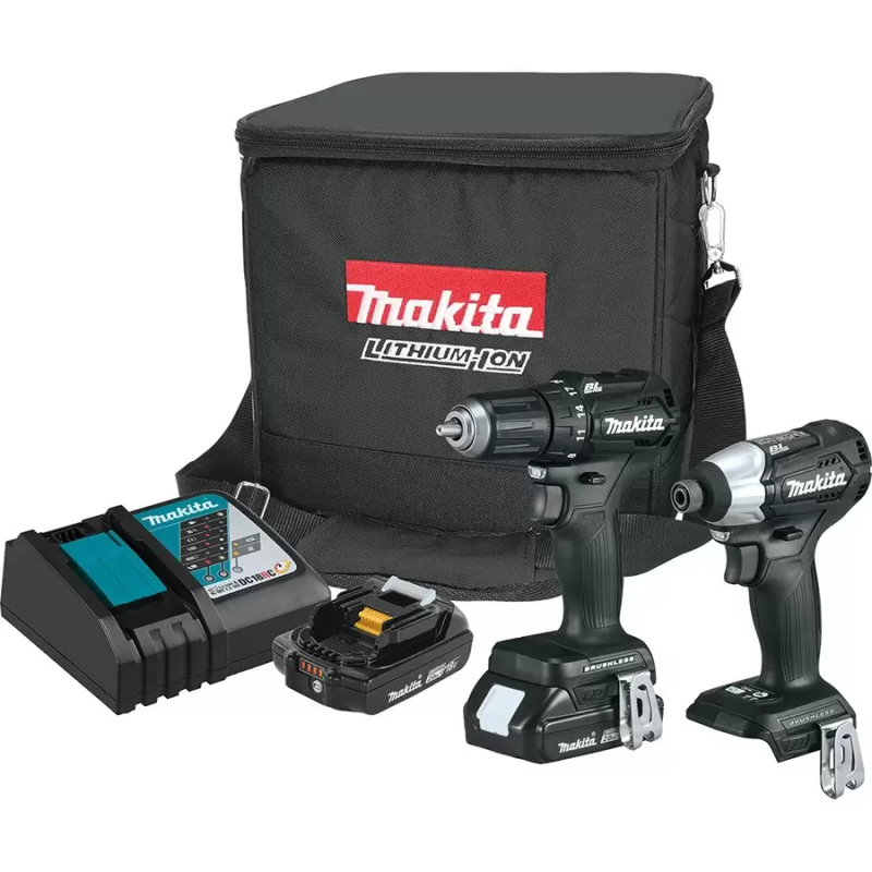 Combo Taladro 1/2" + Atornillador 1/4" 18 V + 2 baterías 2 A Makita CX200RB Combo Taladro 1/2" + Atornillador 1/4" 18 V + 2 baterías 2 A Makita CX200RB