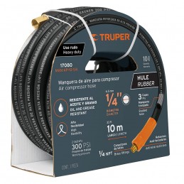 Manguera de hule para compresor, 10 m x 1/4', Truper TRUP-17080 TRUP-17080 TRUPER