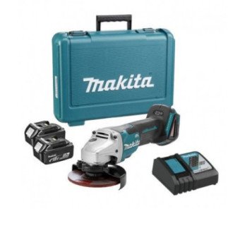 Esmeriladora Angular 4-12" 18 V + 2 Baterías 5 A + Estuche MAKDGA458RTE