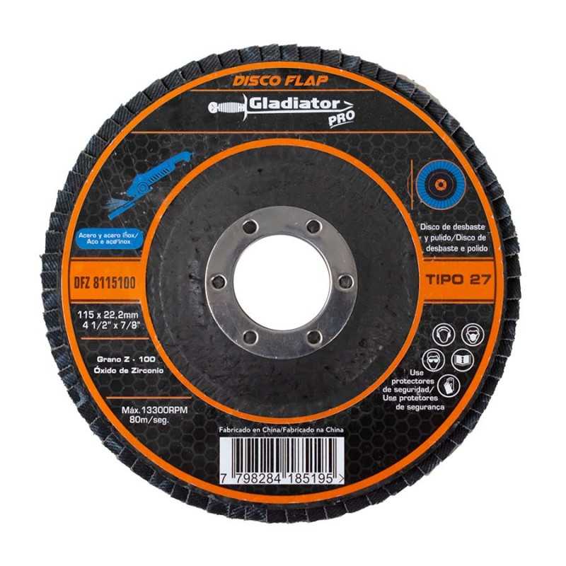 Disco Laminado Zirconio 4-1/2" Grano 100 DFZ8115100KIT2 DFZ8115100KIT2 GLADIATOR